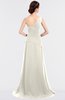 ColsBM Ruby Whisper White Elegant A-line Asymmetric Neckline Sleeveless Zip up Sweep Train Bridesmaid Dresses
