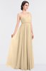 ColsBM Lucy Apricot Gelato Mature Asymmetric Neckline Sleeveless Zip up Floor Length Ruching Bridesmaid Dresses