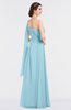 ColsBM Lucy Aqua Mature Asymmetric Neckline Sleeveless Zip up Floor Length Ruching Bridesmaid Dresses