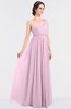 ColsBM Lucy Baby Pink Mature Asymmetric Neckline Sleeveless Zip up Floor Length Ruching Bridesmaid Dresses