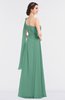 ColsBM Lucy Beryl Green Mature Asymmetric Neckline Sleeveless Zip up Floor Length Ruching Bridesmaid Dresses