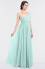ColsBM Lucy Blue Glass Mature Asymmetric Neckline Sleeveless Zip up Floor Length Ruching Bridesmaid Dresses