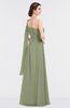ColsBM Lucy Bog Mature Asymmetric Neckline Sleeveless Zip up Floor Length Ruching Bridesmaid Dresses