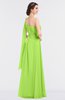 ColsBM Lucy Bright Green Mature Asymmetric Neckline Sleeveless Zip up Floor Length Ruching Bridesmaid Dresses