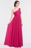 ColsBM Lucy Fuschia Mature Asymmetric Neckline Sleeveless Zip up Floor Length Ruching Bridesmaid Dresses