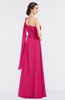 ColsBM Lucy Fuschia Mature Asymmetric Neckline Sleeveless Zip up Floor Length Ruching Bridesmaid Dresses