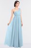 ColsBM Lucy Ice Blue Mature Asymmetric Neckline Sleeveless Zip up Floor Length Ruching Bridesmaid Dresses