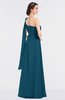 ColsBM Lucy Moroccan Blue Mature Asymmetric Neckline Sleeveless Zip up Floor Length Ruching Bridesmaid Dresses