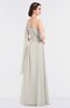 ColsBM Lucy Off White Mature Asymmetric Neckline Sleeveless Zip up Floor Length Ruching Bridesmaid Dresses
