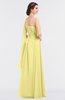 ColsBM Lucy Pastel Yellow Mature Asymmetric Neckline Sleeveless Zip up Floor Length Ruching Bridesmaid Dresses