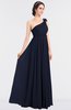 ColsBM Lucy Peacoat Mature Asymmetric Neckline Sleeveless Zip up Floor Length Ruching Bridesmaid Dresses
