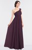 ColsBM Lucy Plum Mature Asymmetric Neckline Sleeveless Zip up Floor Length Ruching Bridesmaid Dresses