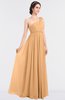 ColsBM Lucy Salmon Buff Mature Asymmetric Neckline Sleeveless Zip up Floor Length Ruching Bridesmaid Dresses