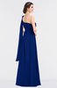 ColsBM Lucy Sodalite Blue Mature Asymmetric Neckline Sleeveless Zip up Floor Length Ruching Bridesmaid Dresses