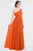 ColsBM Lucy Tangerine Mature Asymmetric Neckline Sleeveless Zip up Floor Length Ruching Bridesmaid Dresses