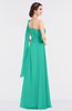 ColsBM Lucy Viridian Green Mature Asymmetric Neckline Sleeveless Zip up Floor Length Ruching Bridesmaid Dresses