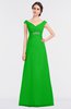 ColsBM Nadia Classic Green Elegant A-line Short Sleeve Zip up Floor Length Beaded Bridesmaid Dresses