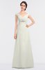 ColsBM Nadia Cream Elegant A-line Short Sleeve Zip up Floor Length Beaded Bridesmaid Dresses