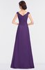 ColsBM Nadia Dark Purple Elegant A-line Short Sleeve Zip up Floor Length Beaded Bridesmaid Dresses