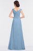 ColsBM Nadia Dusty Blue Elegant A-line Short Sleeve Zip up Floor Length Beaded Bridesmaid Dresses