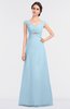 ColsBM Nadia Ice Blue Elegant A-line Short Sleeve Zip up Floor Length Beaded Bridesmaid Dresses
