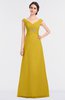 ColsBM Nadia Lemon Curry Elegant A-line Short Sleeve Zip up Floor Length Beaded Bridesmaid Dresses