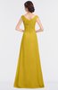ColsBM Nadia Lemon Curry Elegant A-line Short Sleeve Zip up Floor Length Beaded Bridesmaid Dresses