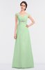 ColsBM Nadia Light Green Elegant A-line Short Sleeve Zip up Floor Length Beaded Bridesmaid Dresses