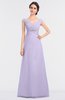 ColsBM Nadia Light Purple Elegant A-line Short Sleeve Zip up Floor Length Beaded Bridesmaid Dresses