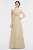 ColsBM Nadia Novelle Peach Elegant A-line Short Sleeve Zip up Floor Length Beaded Bridesmaid Dresses