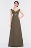 ColsBM Nadia Otter Elegant A-line Short Sleeve Zip up Floor Length Beaded Bridesmaid Dresses
