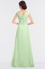 ColsBM Nadia Pale Green Elegant A-line Short Sleeve Zip up Floor Length Beaded Bridesmaid Dresses