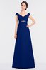 ColsBM Nadia Sodalite Blue Elegant A-line Short Sleeve Zip up Floor Length Beaded Bridesmaid Dresses