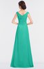 ColsBM Nadia Viridian Green Elegant A-line Short Sleeve Zip up Floor Length Beaded Bridesmaid Dresses