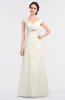 ColsBM Nadia Whisper White Elegant A-line Short Sleeve Zip up Floor Length Beaded Bridesmaid Dresses