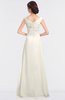 ColsBM Nadia Whisper White Elegant A-line Short Sleeve Zip up Floor Length Beaded Bridesmaid Dresses