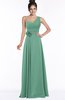 ColsBM Tegan Beryl Green Modern Sleeveless Zip up Chiffon Floor Length Flower Bridesmaid Dresses