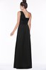 ColsBM Tegan Black Modern Sleeveless Zip up Chiffon Floor Length Flower Bridesmaid Dresses