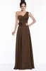 ColsBM Tegan Chocolate Brown Modern Sleeveless Zip up Chiffon Floor Length Flower Bridesmaid Dresses