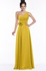ColsBM Tegan Lemon Curry Modern Sleeveless Zip up Chiffon Floor Length Flower Bridesmaid Dresses