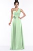 ColsBM Tegan Light Green Modern Sleeveless Zip up Chiffon Floor Length Flower Bridesmaid Dresses