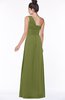 ColsBM Tegan Olive Green Modern Sleeveless Zip up Chiffon Floor Length Flower Bridesmaid Dresses