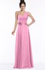ColsBM Tegan Pink Modern Sleeveless Zip up Chiffon Floor Length Flower Bridesmaid Dresses