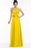 ColsBM Tegan Yellow Modern Sleeveless Zip up Chiffon Floor Length Flower Bridesmaid Dresses