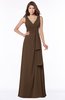 ColsBM Giselle Chocolate Brown Gorgeous A-line V-neck Sleeveless Half Backless Pick up Bridesmaid Dresses