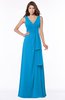ColsBM Giselle Cornflower Blue Gorgeous A-line V-neck Sleeveless Half Backless Pick up Bridesmaid Dresses