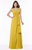 ColsBM Giselle Lemon Curry Gorgeous A-line V-neck Sleeveless Half Backless Pick up Bridesmaid Dresses