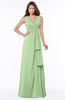 ColsBM Giselle Sage Green Gorgeous A-line V-neck Sleeveless Half Backless Pick up Bridesmaid Dresses