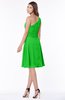 ColsBM Lilyana Classic Green Romantic One Shoulder Chiffon Knee Length Pleated Bridesmaid Dresses