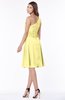 ColsBM Lilyana Daffodil Romantic One Shoulder Chiffon Knee Length Pleated Bridesmaid Dresses